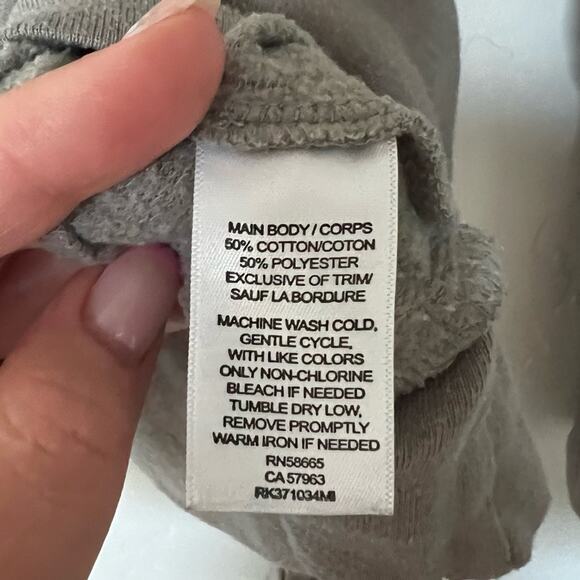 ABOUND Olive/Khaki Green Heathered TIE HIP Cotton Distressed SWEATSHIRT size L - Picture 9 of 16